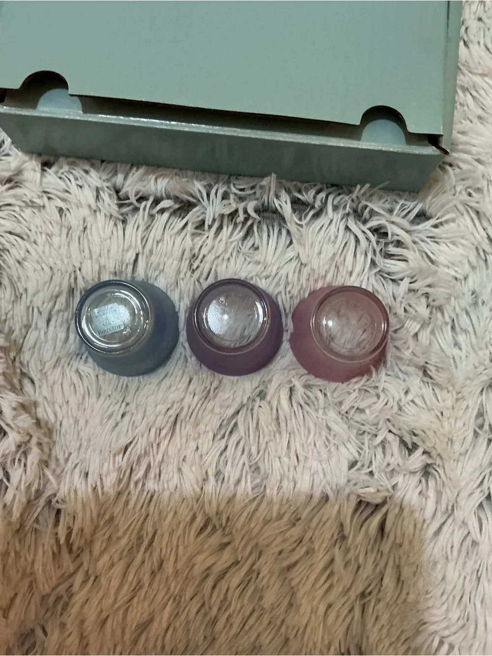 PartyLite Pastel Votive Candle Holders Set of 6 Pink Purple Blue Glass